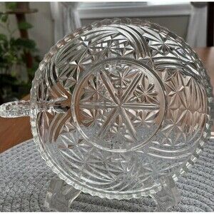 Vintage Starburst Cut Crystal Nappy Dish/trinket Dish.  Cottagecore/grannycore